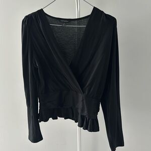 Bananna Republic | Long Sleeve Crossover blouse w/ ruffled waist